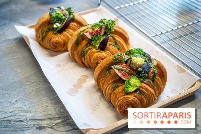 L'Éclair de Génie Café Paris - croissant salé - burrata figue