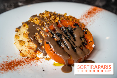 Nessia, le bistrot de chef - Paris 3e - tomates anciennes - cœur de burrata - crème d'aubergines brûlées