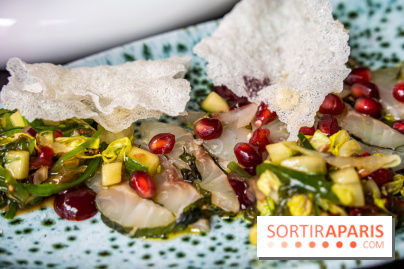 Nessia, le bistrot de chef - Paris 3e - sashimi de bar shiso vert