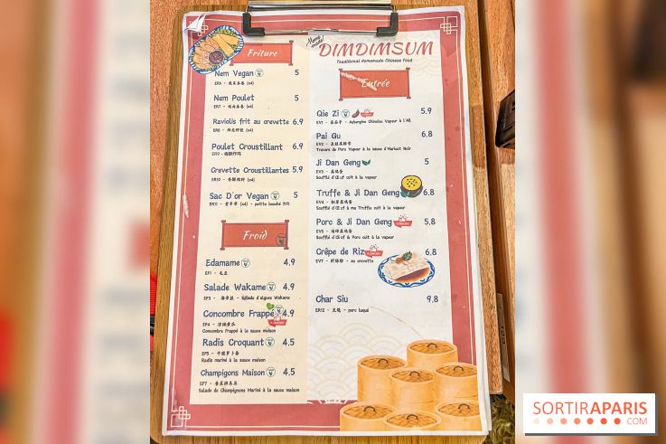 Dimdimsum Paris, le restaurant de vapeurs - menu - carte