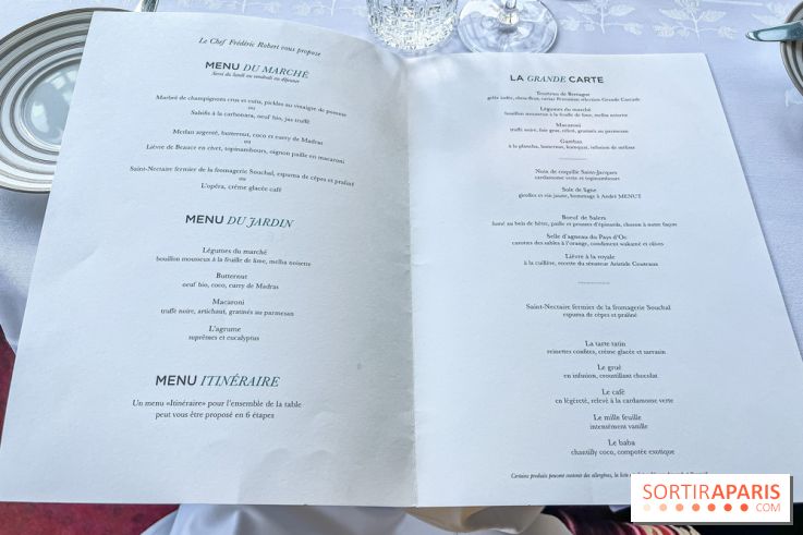 Grande Cascade restaurant 16e - Bois de Boulogne - carte - menu