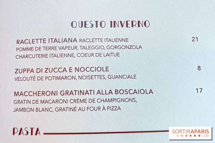 Raclette italienne chez I Grappoli à Paris - carte - menu