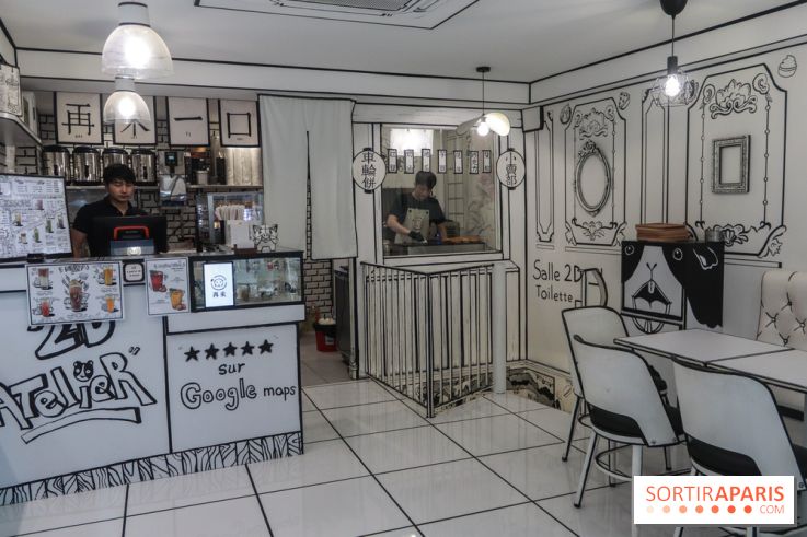 2D atelier, le salon de thé en noir et blanc