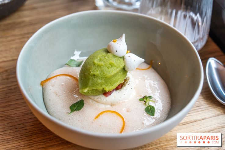 Ambos restaurant Paris - Cristina et Pierre Chomet - agrumes - sorbet basilic - poivre de timut