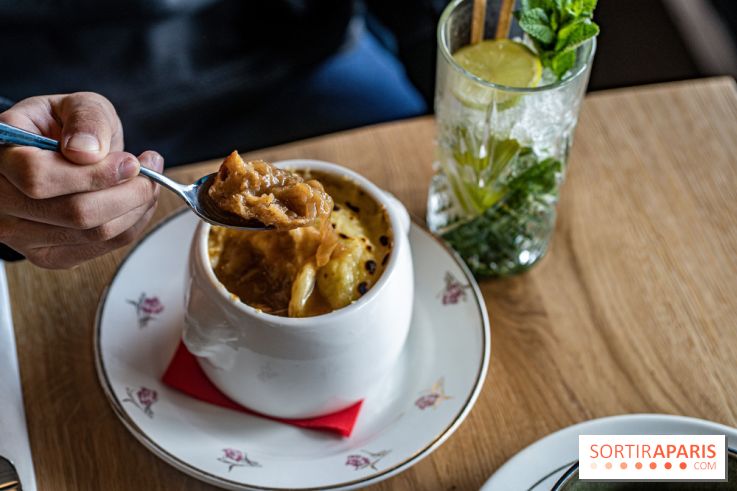 Papa Pool, le restaurant d'Arnaud Delvenne et Stéphane Rotenberg à Clamart -  soupe à l'oignon