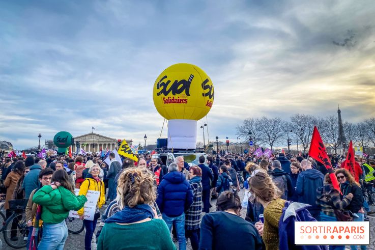 Manifestation Paris - Visuels - Réforme des retraites place Concorde
