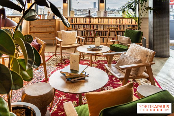 Bar Perché, café littéraire - terrasse du Printemps Haussmann  -  A7C6624 HDR