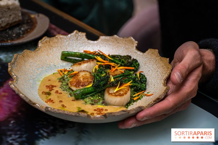 Rivages restaurant du Scribe par Martin Simolka -  saint-jacques de normandie - brocolettis - riz camargue