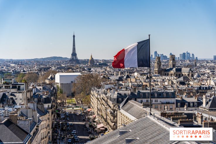 Le panorama du Panthéon - l'une des plus belles vues de Paris à 360° - vue paris - Tour Eiffel - drapeau