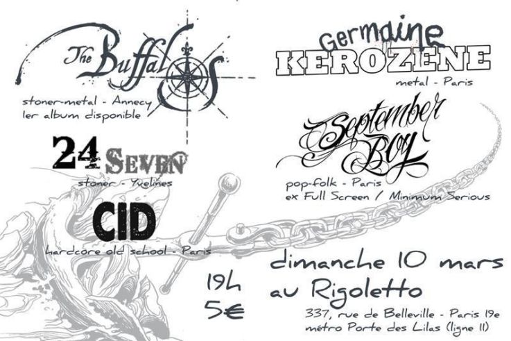 The Buffalos + Germaine Kerozene + September Boy + 24 Seven + CID