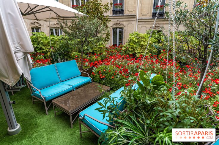 La terrasse cachée du Joy à l'Hôtel Fouquet's 2023 : le jardin de coquelicots -  A7C2761