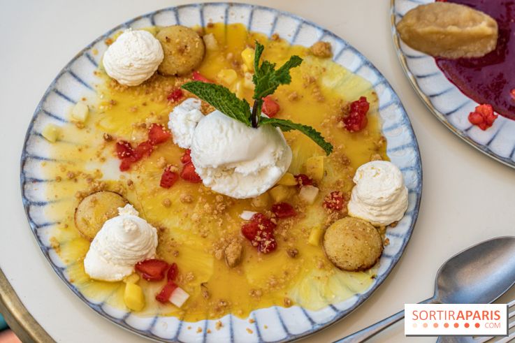 Le Nid, le restaurant-terrasse sur berge à l'Isle-Adam -  carpaccio d'ananas