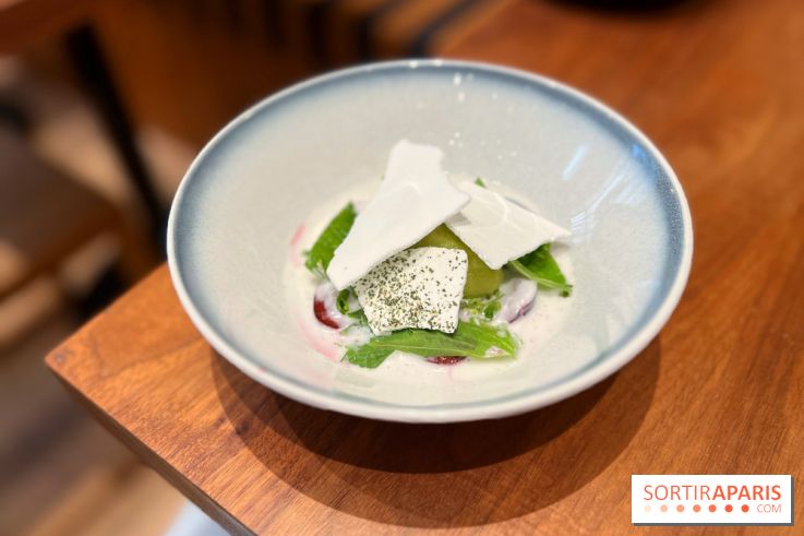 Oktobre - Dessert coco, sorbet herbes, shiso