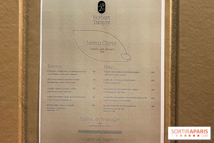 Le 19.20 by Norbert Tarare, le nouveau restaurant du Prince de Galles - photos - menu - carte - tarifs