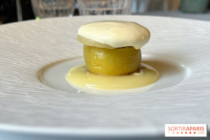 Menu chasse Le Gabriel, La Réserve - Dessert kiwi, noisette, Chartreuse