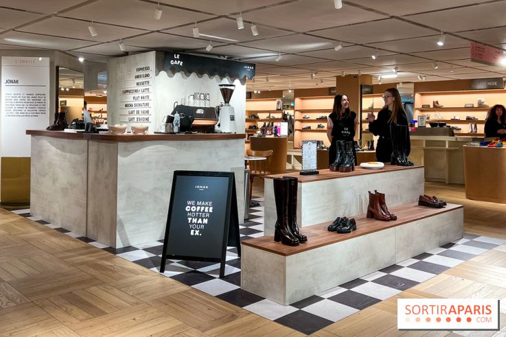 Café Jonak et collections chaussures marrons - Galeries Lafayette Haussmann - image00003