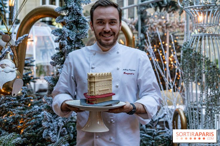 La bûche de Noël de l’Hôtel Barrière Le Fouquet’s Paris 2023 -  Anthony Coquereau