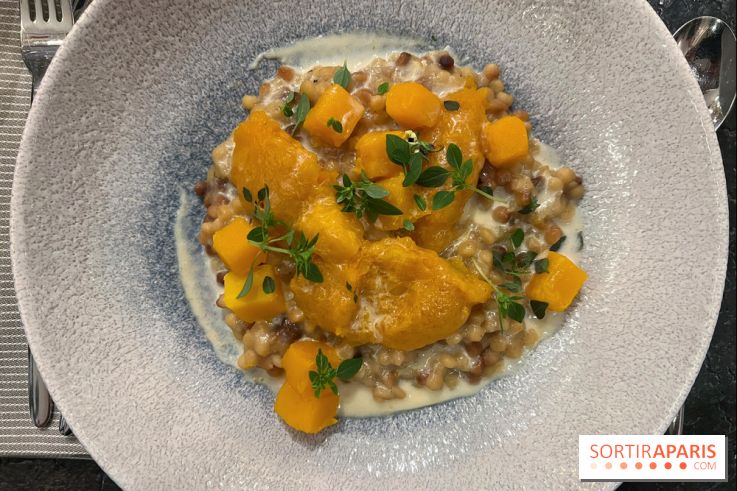Ma Dame, le restaurant de l'hôtel Marignan Champs-Elysées - Risotto fregola sarda butternut