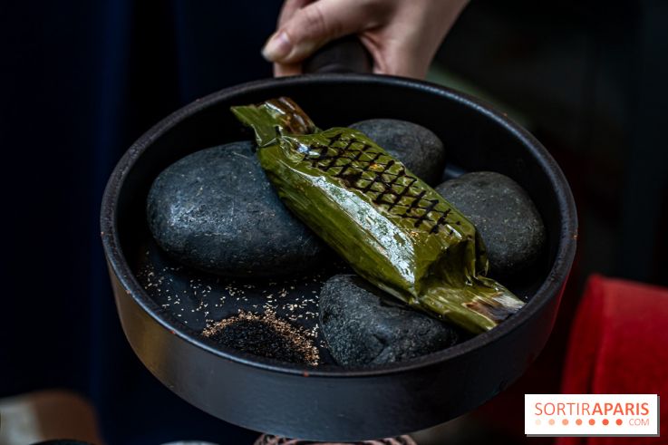 La Bauhinia par Quentin Testart au Shangri La Paris -  le bar de ligne en papillote