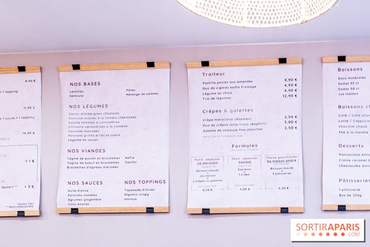 Maison Ambre Paris - restaurant, salon de thé et pâtisserie marocain  -  carte - menu