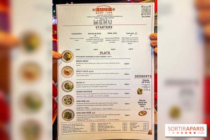 Nouilles Ban Ban restaurant  - carte - menu