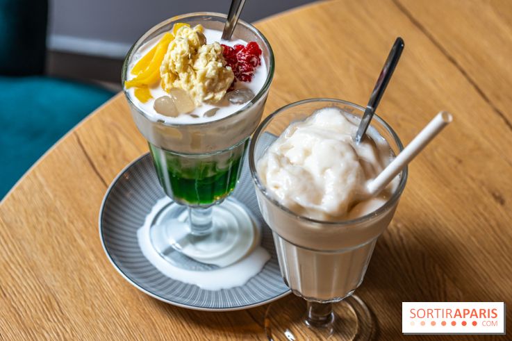 Bêp Việt, le restaurant vietnamien végétarien du 13e, les photos -  dessert 7 couleurs - milkshake
