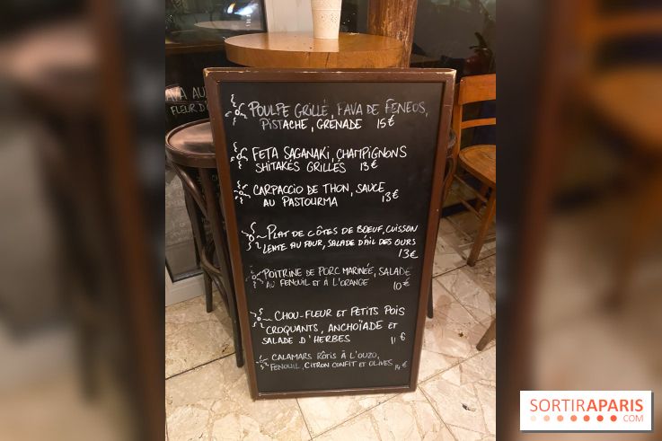 Menu des plats (dépend des saisons)