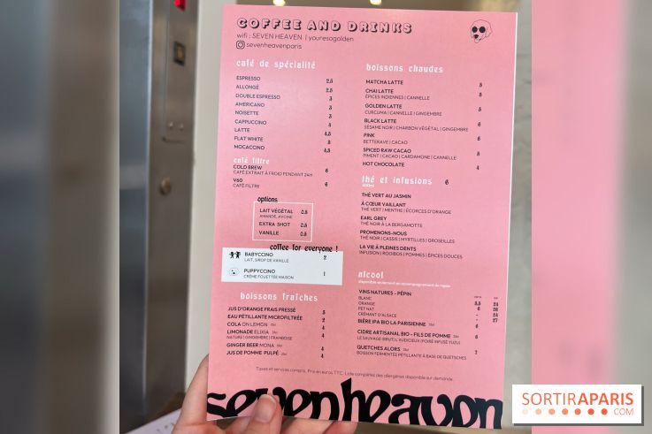 Seven Heaven, le coffee shop dog's friendly et kid's friendly de Paris 11e - carte - menu