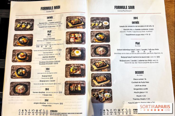 Hwaro Grill, le barbecue Coréen Paris 15e - carte - menu