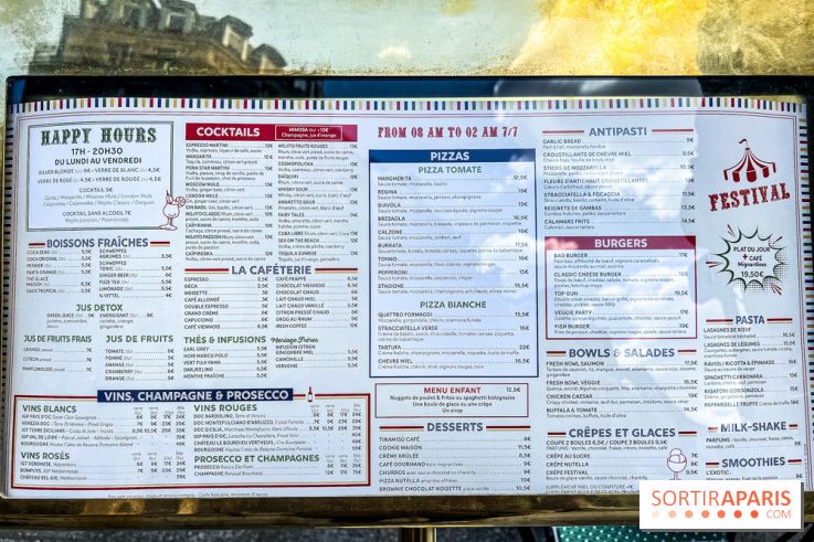Festival, le café-restaurant rue Étienne Marcel  - carte - menu