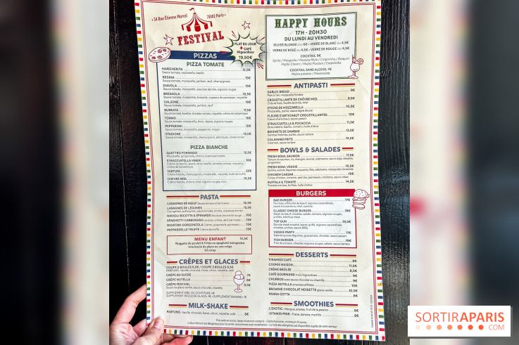 Festival, le café-restaurant rue Étienne Marcel  - carte - menu