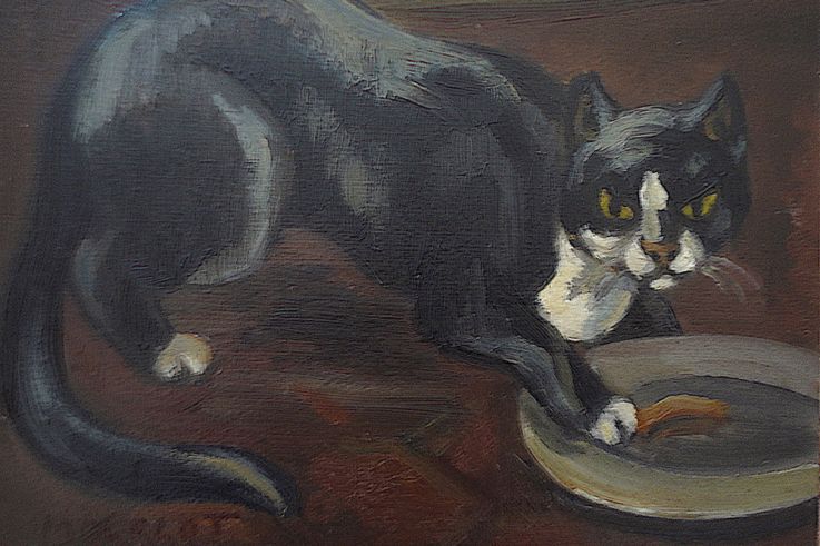 Campagne #32834 - Matou noir Huile Mourlot M.