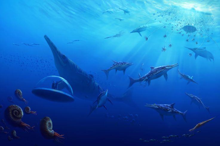 Campagne #33483 - Mondes Disparus Concept Art 4B Jurassique Aquatique © Excurio MNHN