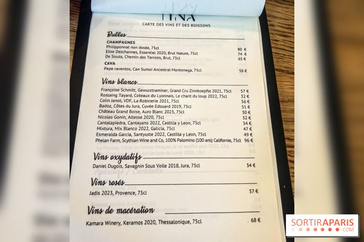 Tina restaurant - bar à Tapas Paris 6  - carte - menu