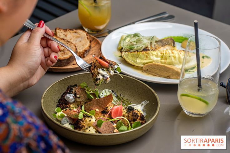 Fana Bistrot, le restaurant bistronomique du 18e avec terrasse et vue Sacré Cœur -  hou fleur végétarien
