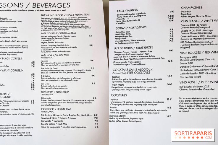 Le Café et la Pâtisserie Pierre Hermé à Versailles - Hôtel Les Lumières - carte - menu