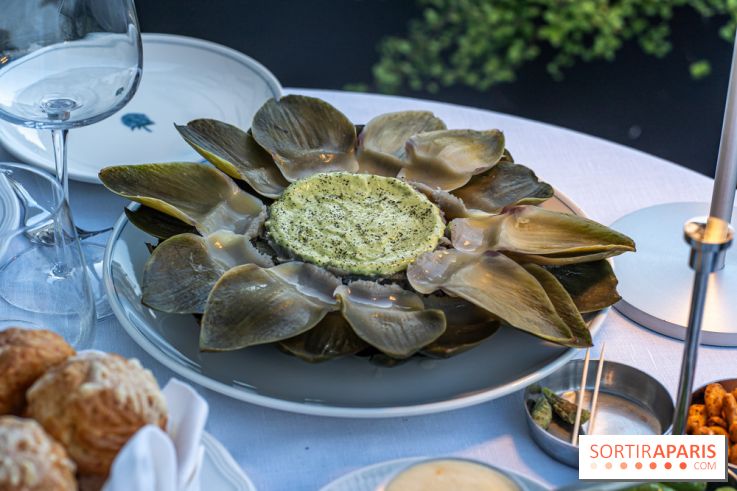 La terrasse dans un jardin avec vue Tour Eiffel du Marguerite 1606 au Domaine de la Reine Margot -  A7C1345