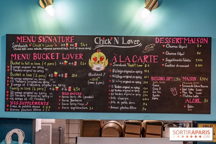 Chick’n Lover, le resto de poulet frit maison Paris 9e -  menu - carte