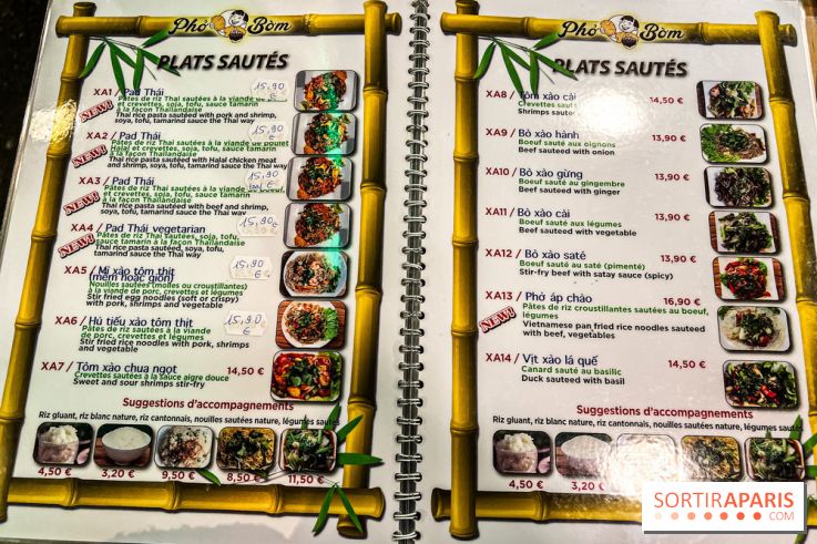 Pho Bom, le restaurant vietnamien, temple du pho et des nouilles Paris 13e - carte - menu - tarifs - prix