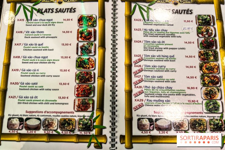 Pho Bom, le restaurant vietnamien, temple du pho et des nouilles Paris 13e - carte - menu - tarifs - prix