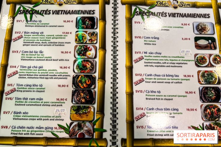 Pho Bom, le restaurant vietnamien, temple du pho et des nouilles Paris 13e - carte - menu - tarifs - prix