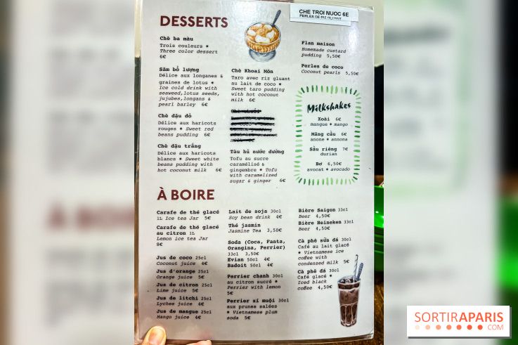 Mây Hồng, le restaurant vietnamien du 111 avenue d'Ivry Paris 13e - desserts