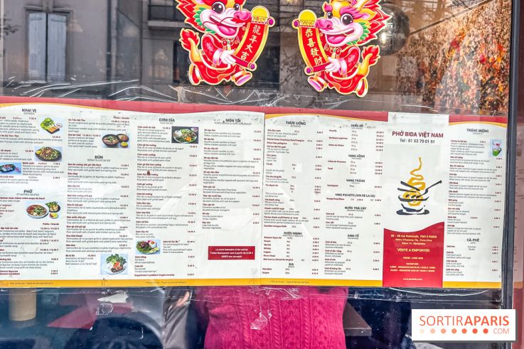 Pho Bida, le restaurant vietnamien  - carte-menu