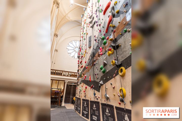 Climbing District Sèvres-Lecourbe, la salle d'escalade dans l'ancienne église Sainte-Rita dans le 15e -  A7C2066