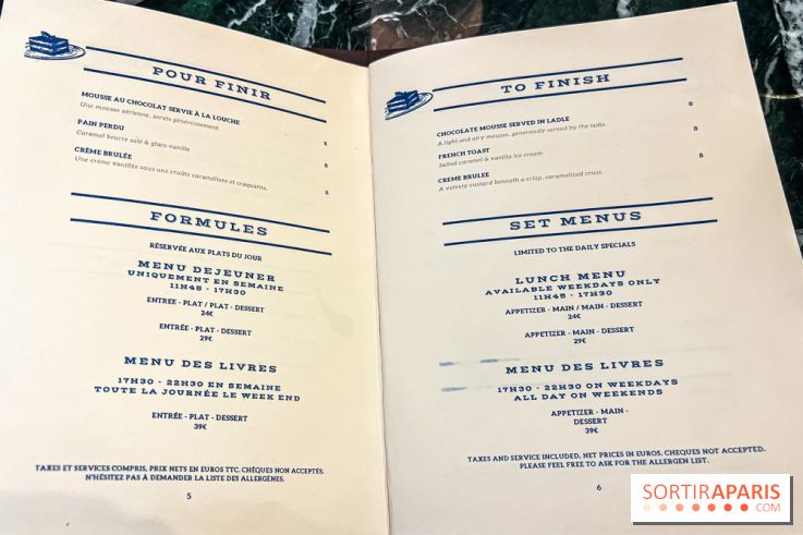 Le Bistro des Livres, le restaurant français pour les amoureux des bouquins - carte - menu