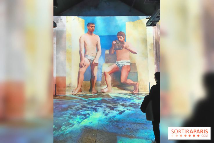 Picasso à l'Atelier des Lumières - La flûte de Pan, 1923, © RMN-Grand Palais (Musée national Picasso-Paris) / Adrien Didierjean © Succession Picasso 2024