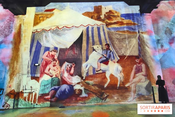 Picasso à l'Atelier des Lumières - Cirque forain, 1922, © Succession Picasso 2024