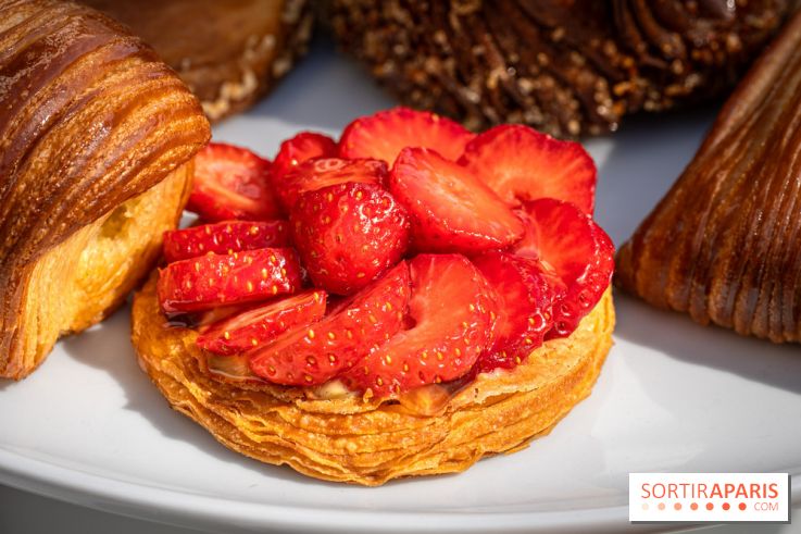 La boulangerie de Christophe Louie lance les nouvelle viennoiseries folles d'Anthony Nguyen - Danish à la fraise pandan