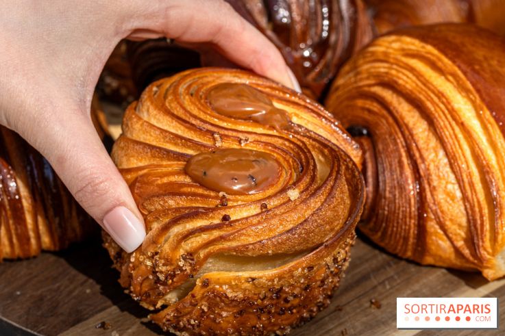 La boulangerie de Christophe Louie lance les nouvelle viennoiseries folles d'Anthony Nguyen - Roulé Choco et caramel Hochicha