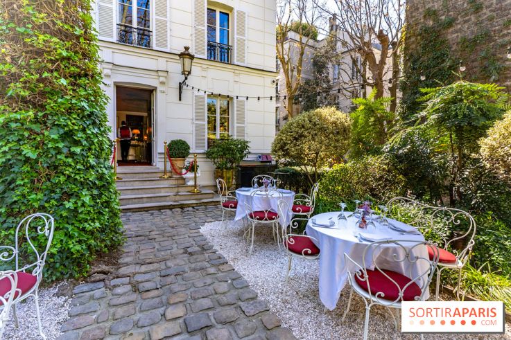 Terrasse de l'Hôtel Particulier, le jardin verdoyant au cœur de Montmartre - photo - A7C06387 HDR